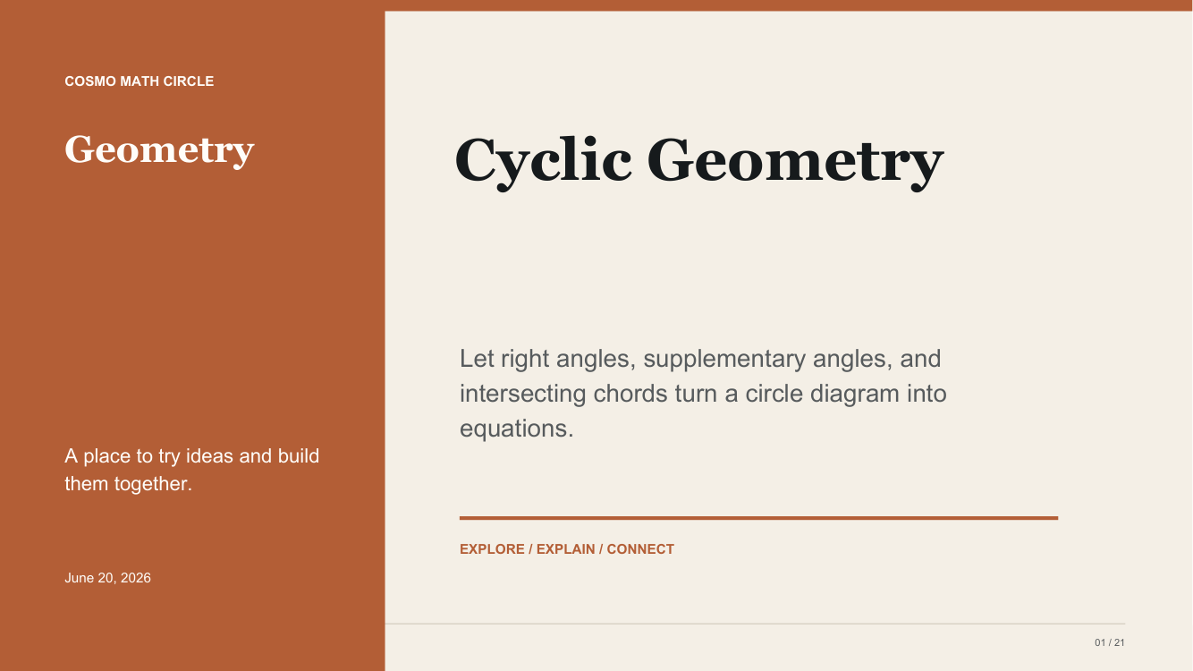 Cyclic Geometry teaching deck cover