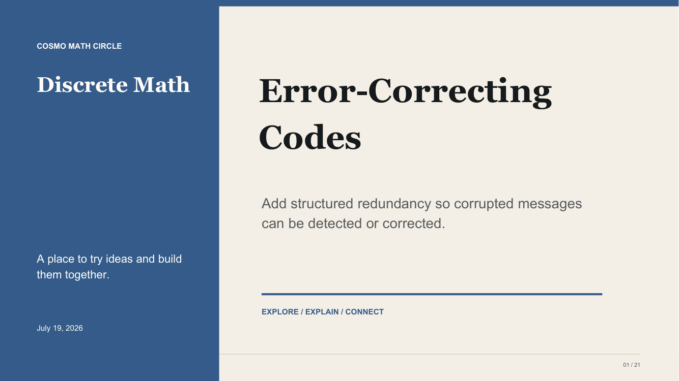Error-Correcting Codes teaching deck cover