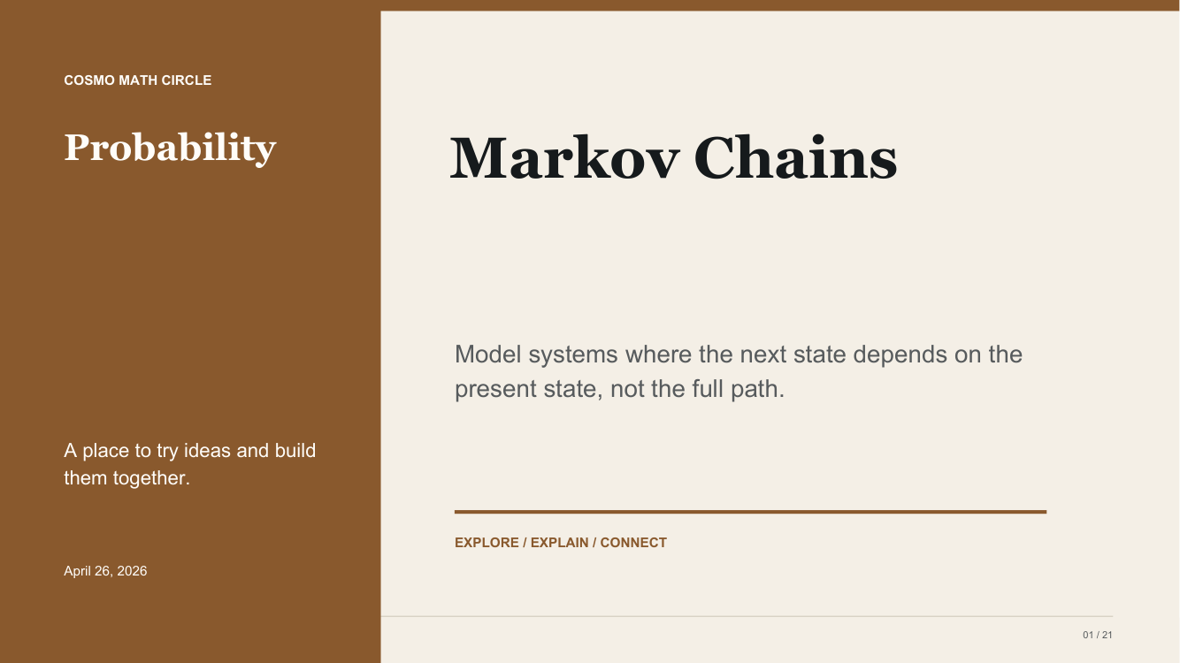 Markov Chains teaching deck cover