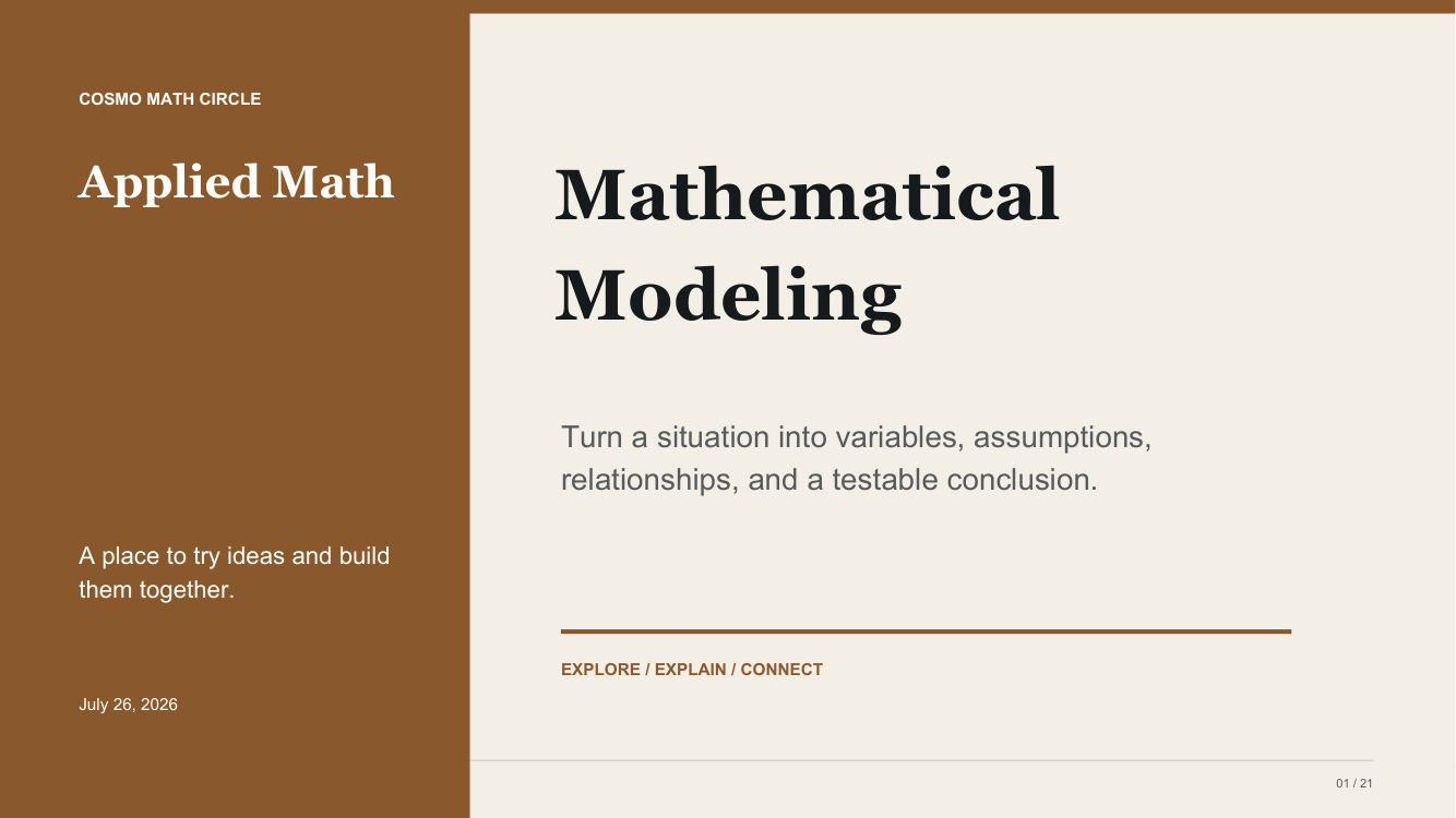 Mathematical Modeling teaching deck cover