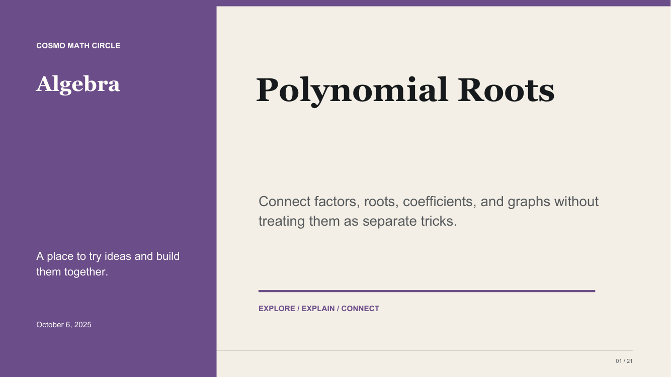 Polynomial Roots teaching deck cover