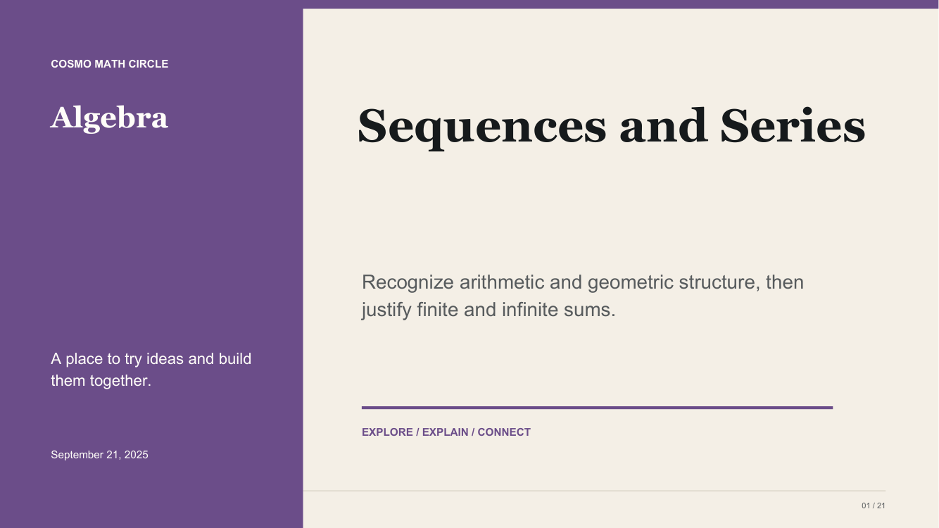 Sequences and Series teaching deck cover