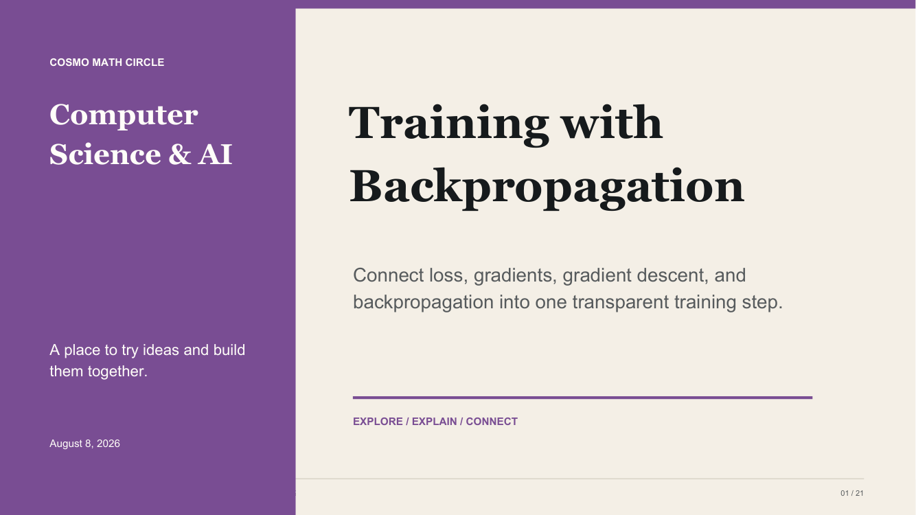 Training with Backpropagation teaching deck cover